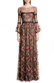 Marchesa Notte Embroidered Long Sleeve Gown   Nordstrom at Nordstrom